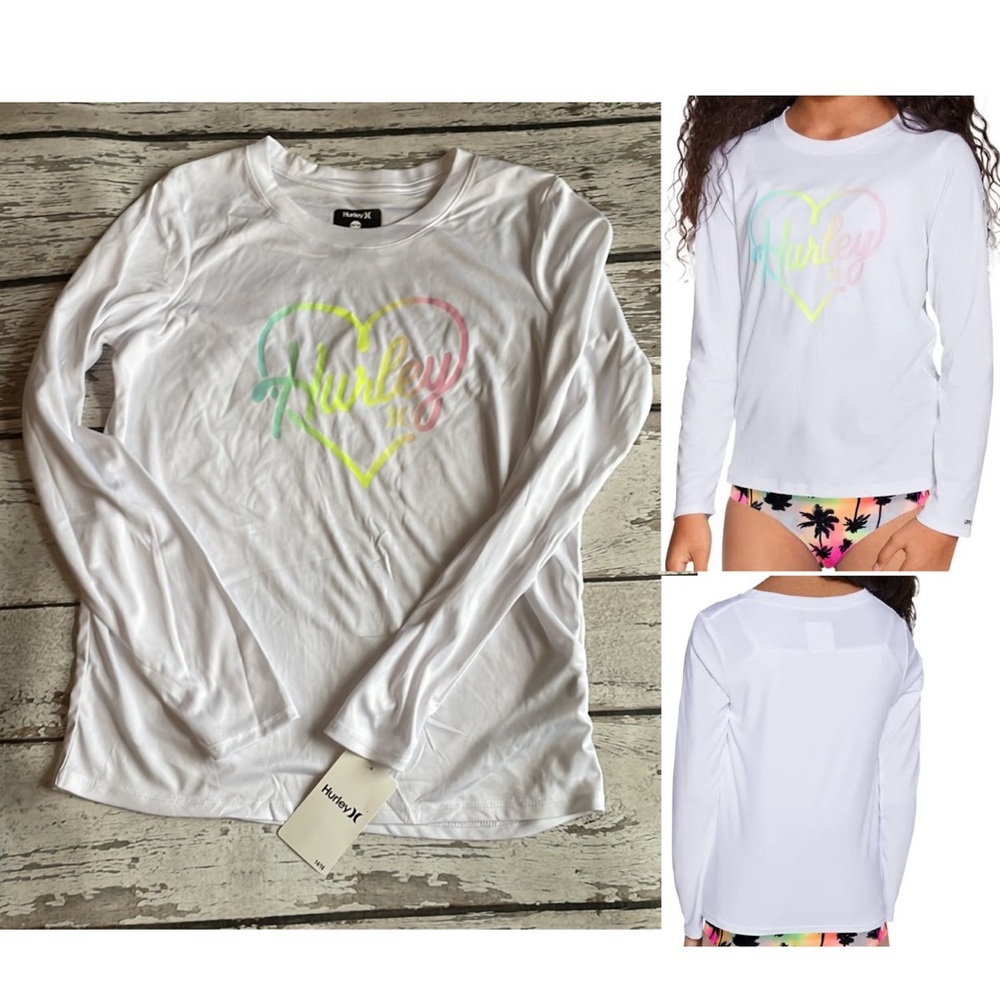 Hurley Girls' Long Sleeve Dri-Fit UPF 50+ Shirt - Sz 10/12
